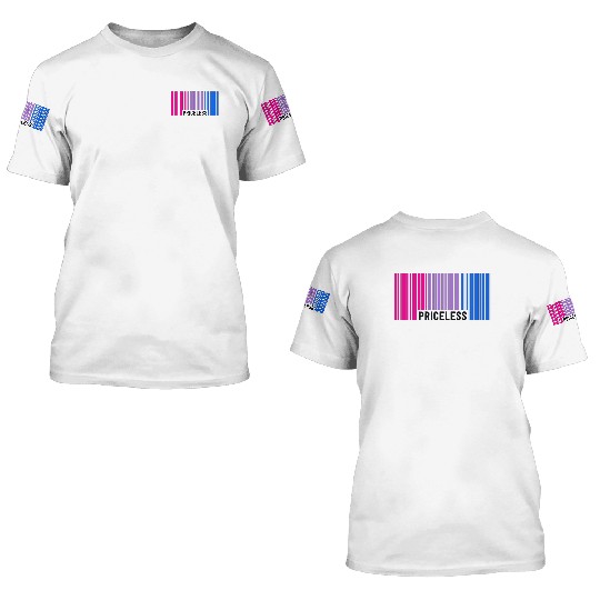 Priceless Bisexual Pride Barcode Subtle Bi Flag 3D T Shirts