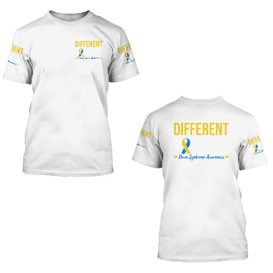 Different Not Less World Down Syndrome Awareness 3D T Shirts