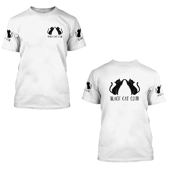 black cat club 3D T Shirts