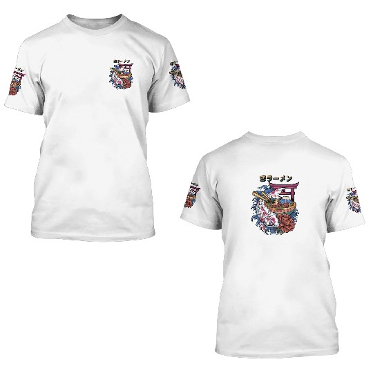 koi fish ramen 3D T Shirts