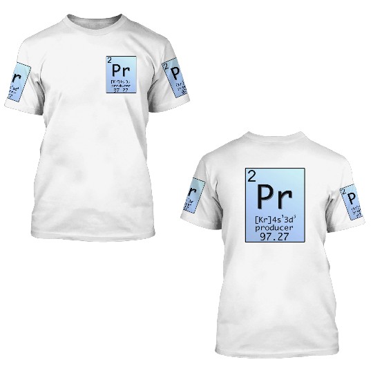 Music Producer Periodic Table Design 3D T Shirts