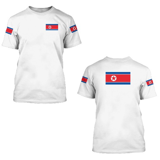 Flag of North Korea Classic 3D T Shirts