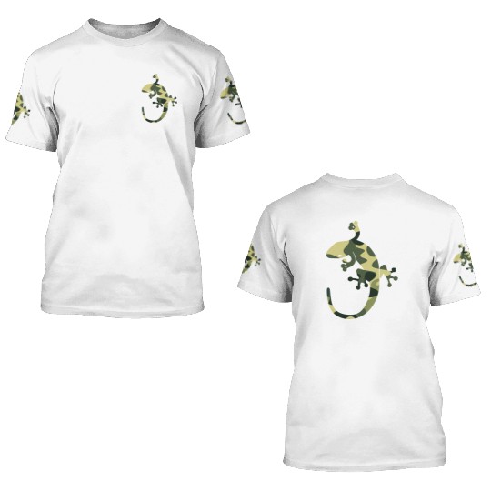 Green camouflage geico 3D T Shirts