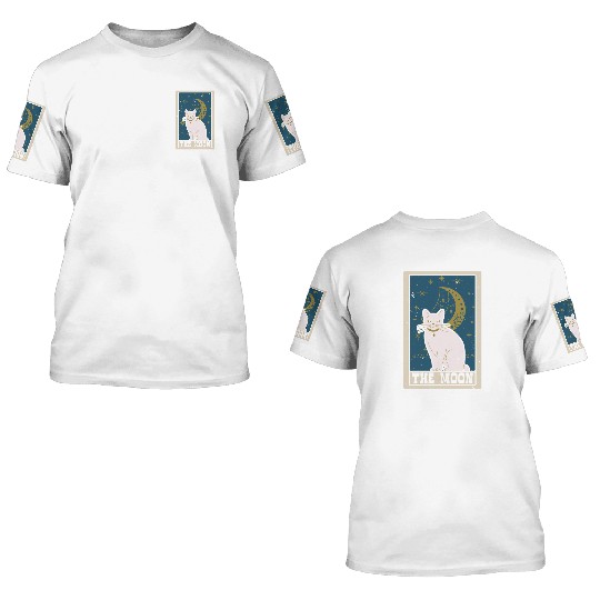 The Moon Tarot Card Shaman Fortune Telling 3D T Shirts
