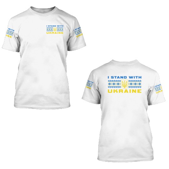 I STAND WITH UKRAINE BLUE-YELLOW 3D T Shirts