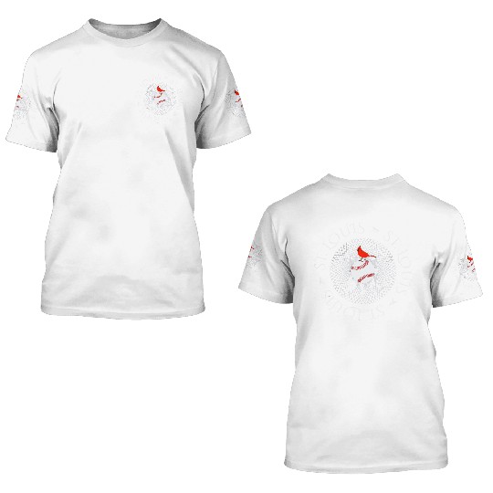 Saint Louis Red Cardinal Circle Font 2019 3D T Shirts