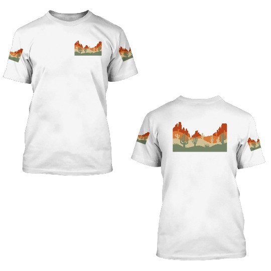 Retro Western Cactus Desert Cowboy 3D T Shirts