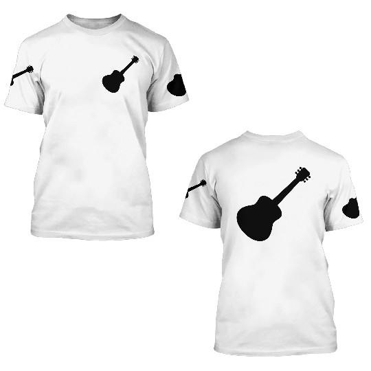 silhouette guitarist guitar play 3D T Shirts