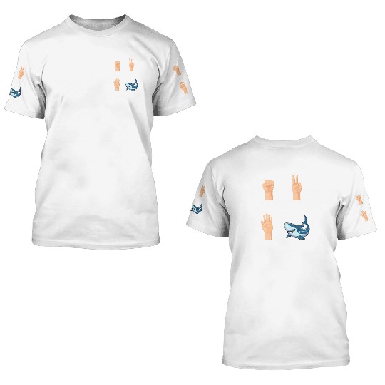 Rock Paper Scissors Nothing Beats Sharks Funny Sha 3D T Shirts