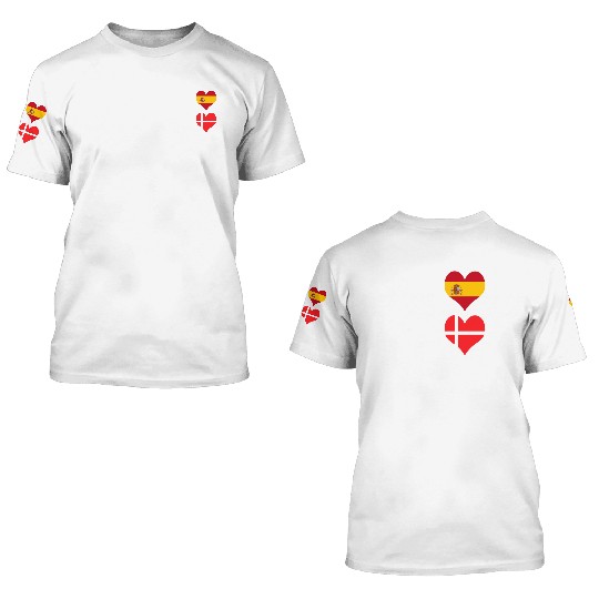 Denmark and Spain Genius / gift 3D T Shirts