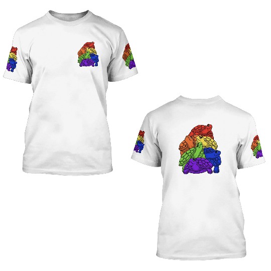 Turtle Stack LGBTQ Gay Pride Rainbow Flag LGBT 3D T Shirts