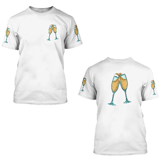 Champagne Glasses / Cheers 3D T Shirts
