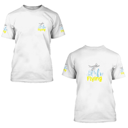 Pilot Job Airfield Flight School 3D T Shirts