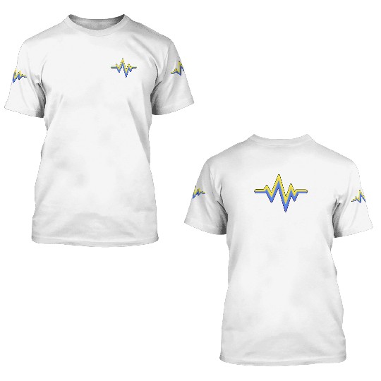 Yellow Blue Heartbeat World Down Syndrome 3D T Shirts