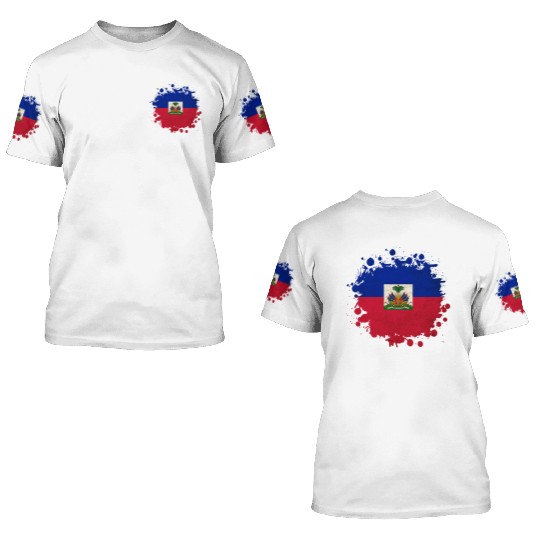 Haiti flags blob 3D T Shirts