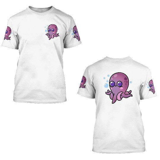 Kawaii Octopus For Octopus Lover 3D T Shirts