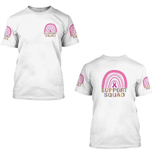 Support Squad Leopard Pink Warrior Breast Cancer 3D T Shirts
