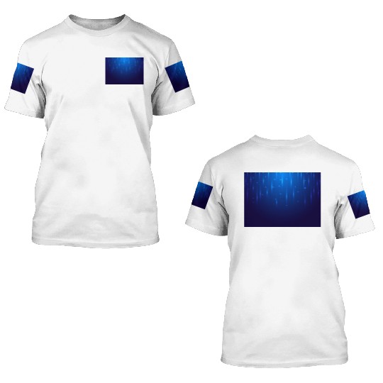 Navy Blue Glowing Neon Dots 3D T Shirts