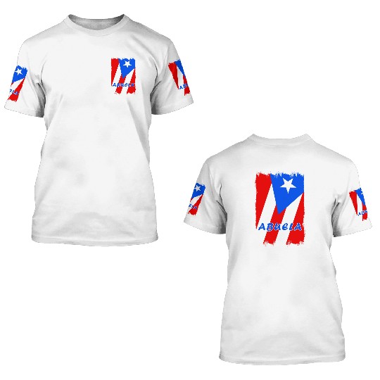 Puerto Rico grandmother flags design 3D T Shirts