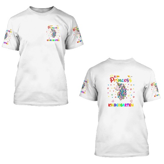 Unicorn Princess Kindergarten 3D T Shirts