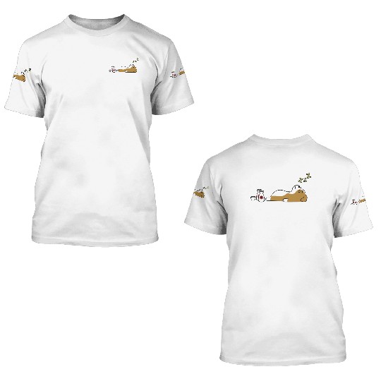 English Bulldog Sake Drunk 3D T Shirts
