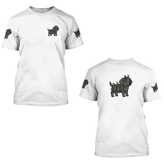 Great Dane Christmas Lights 3D T Shirts