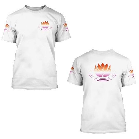 Lesbian Pride Lotus 3D T Shirts