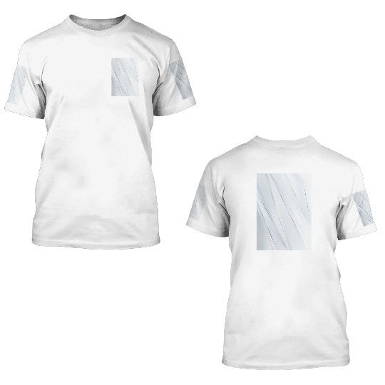 Luxury White Silver Stripes 3D T Shirts