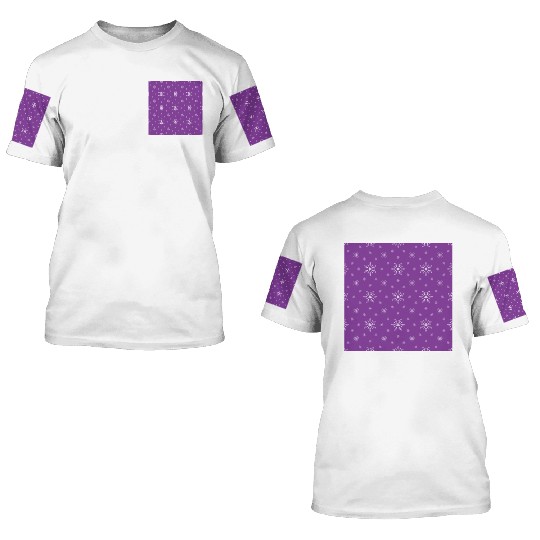 Modern Snowflakes Pattern Purple 3D T Shirts