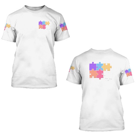 Funny Autism Teacher 3D T Shirts