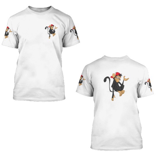 Black monkey 3D T Shirts