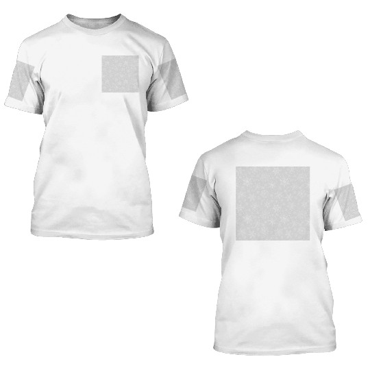 Grey Snowflakes Pattern 3D T Shirts