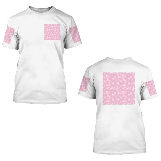 Pink Snowflakes Pattern 3D T Shirts
