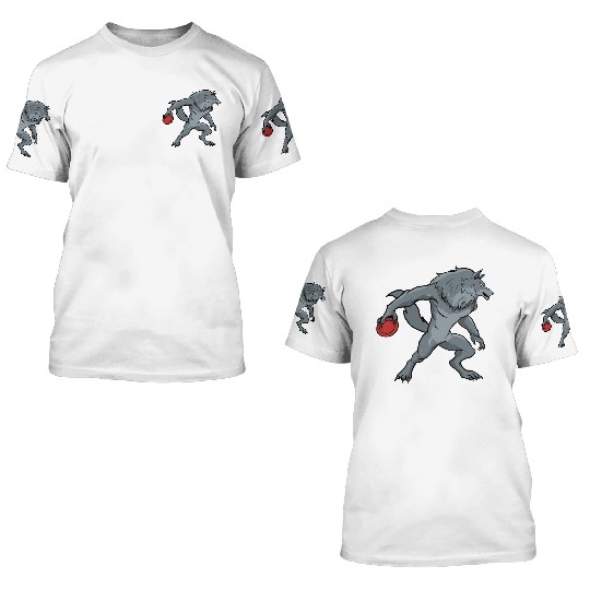 Disc Golf Werewolf 3D T Shirts