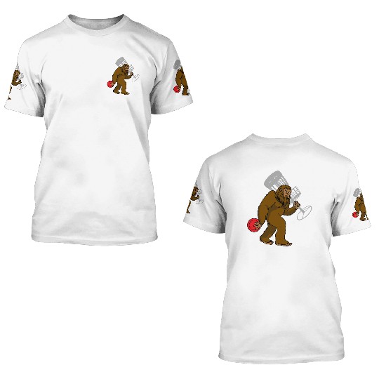 Disc Golf Ape Man 3D T Shirts