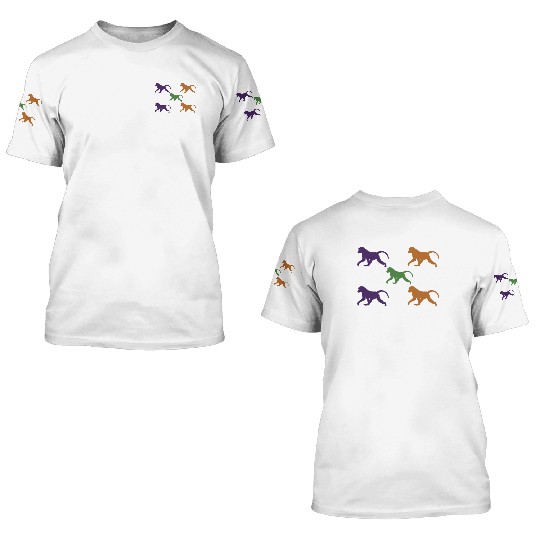 5 Baboons Monkey 3D T Shirts