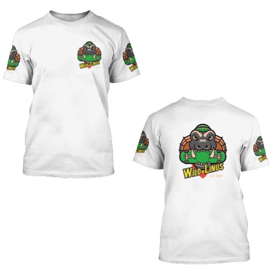 Skating Crocodile by Wild Linus Germany 3D T Shirts