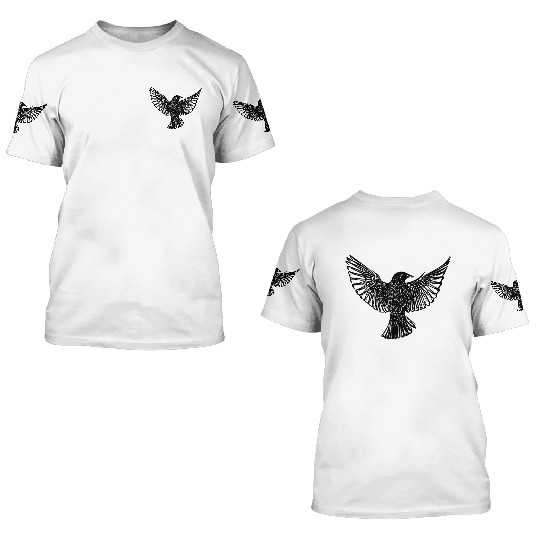 Bird In Flight With Open Wings 3D T Shirts