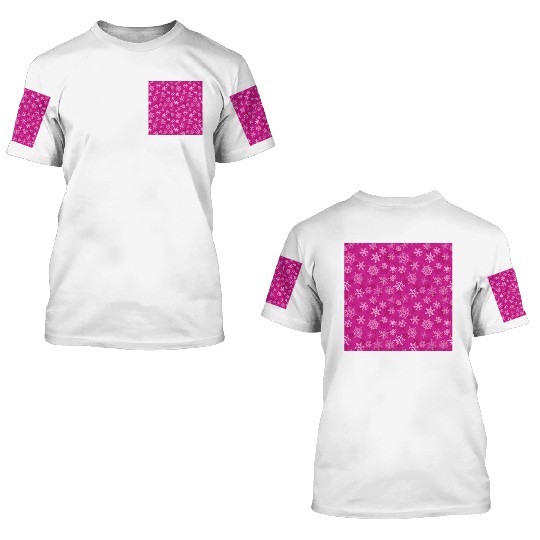 Pretty Pink Snowflakes Pattern 3D T Shirts