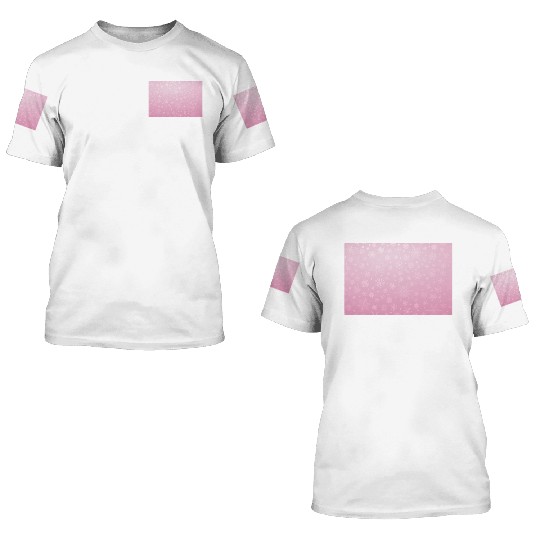 Abstract Pink Snowflakes Pattern 3D T Shirts