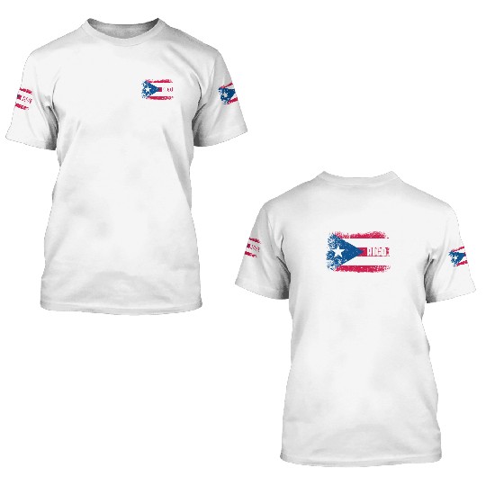Puerto Rico Flag 3D T Shirts