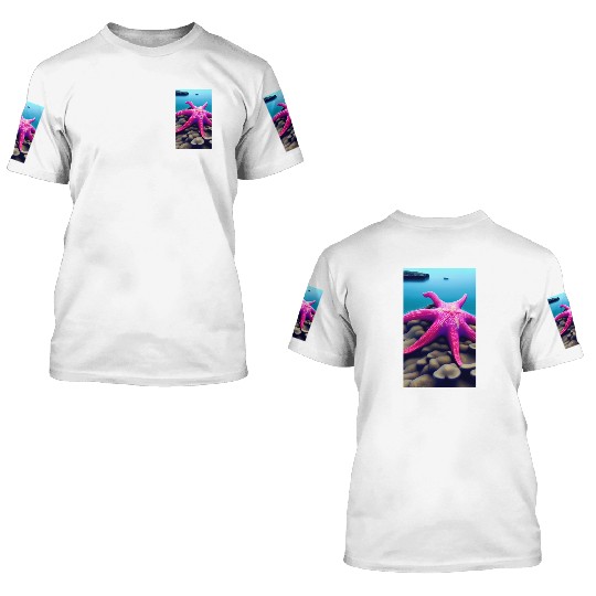 Pink starfish 3D T Shirts