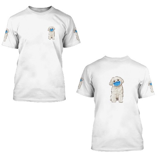 Maltese Ew People Dog Wearing Face Mask 3D T Shirts