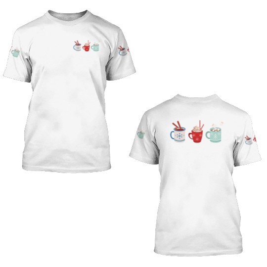 Coffee Christmas Latte 3D T Shirts