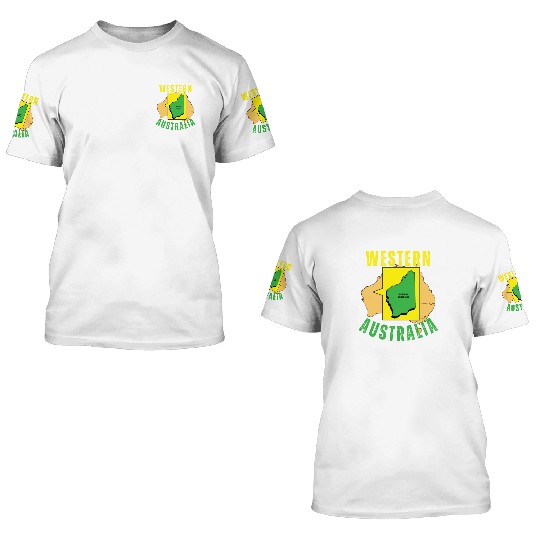 Western Australia Yellow and Green 3D T Shirts