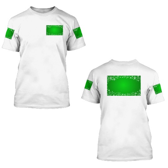 Modern Snowflakes Pattern White Green 3D T Shirts