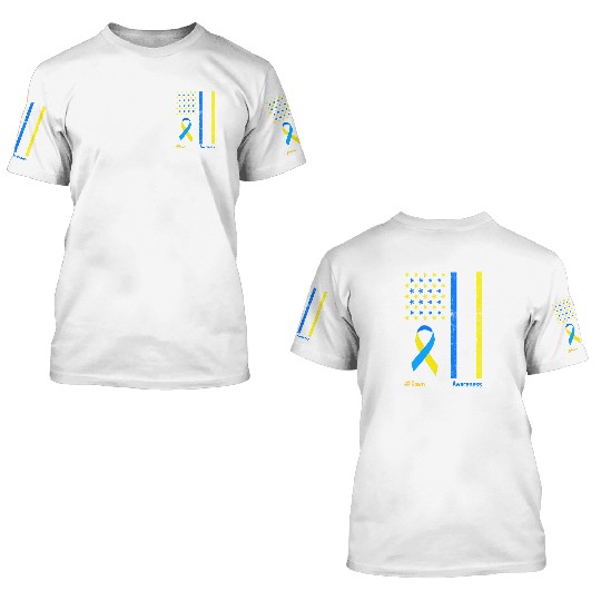 321 Dad Down Syndrome Awareness 3D T Shirts