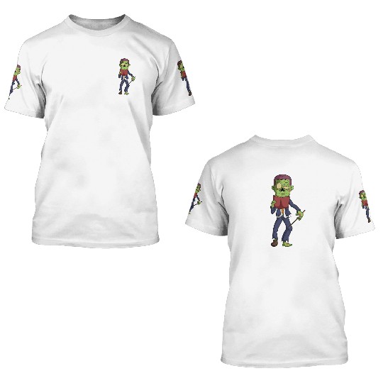 Zombie School Teacher Reading A Book Halloween 3D T Shirts