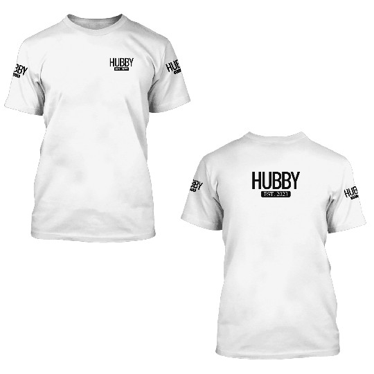 Hubby Est. 2023 Matching Couple Newlywed Marriedma 3D T Shirts