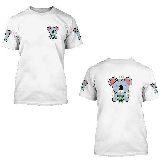 Koala Bubble Tea Foodie Gift 3D T Shirts
